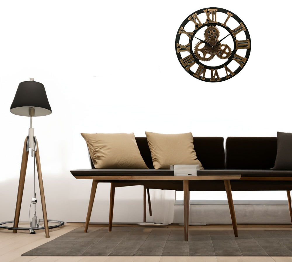 Horloge murale chiffre romain industrielle style vintage Maison Viva 2