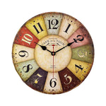 Horloge murale vintage bois colorée 30 cm Maison Viva