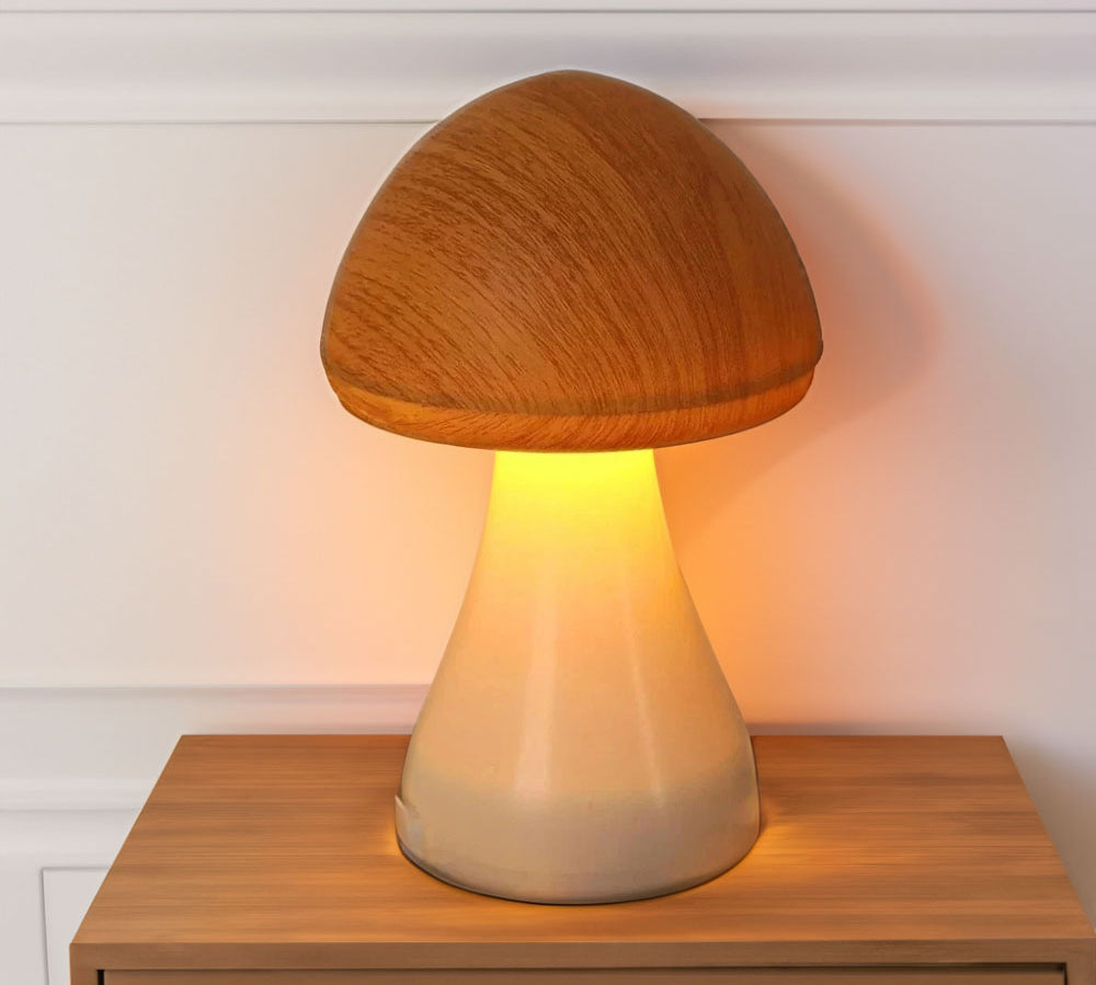 Lampe champignon bois rechargeable par usb Maison Viva