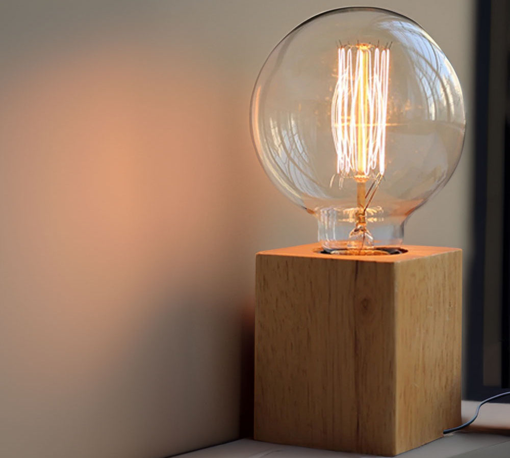 Lampe de table bois style vintage design Maison Viva