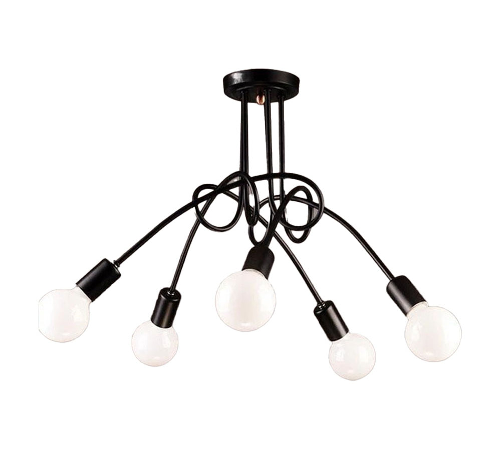 Lustre LED design minimaliste avec plusieurs têtes noir Maison Viva 4