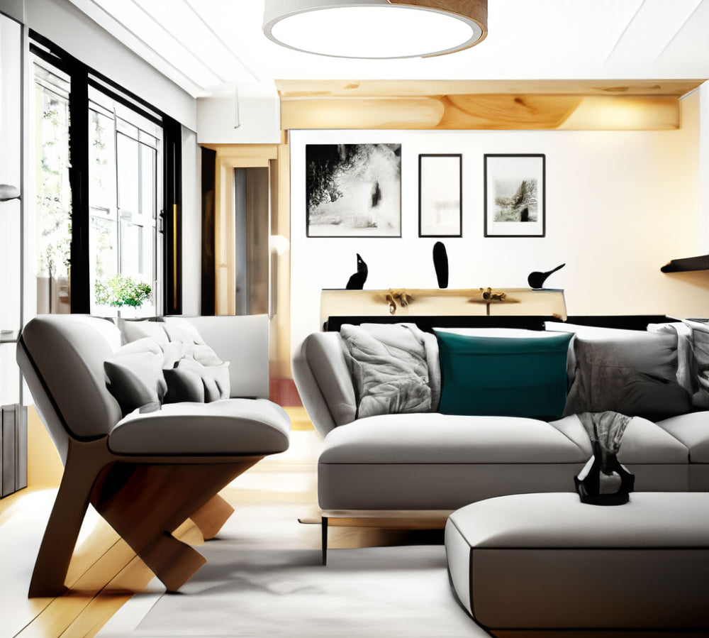 Plafonnier LED tendance design bois blanc Maison Viva